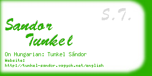 sandor tunkel business card